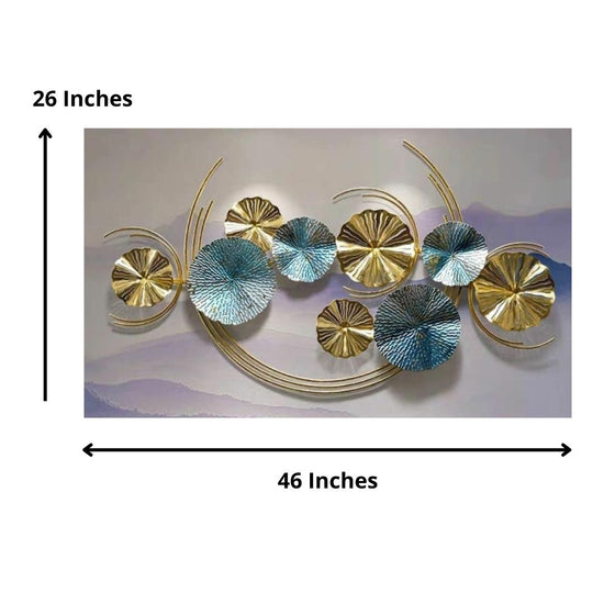 Ixora Turquoise Premium Metal Wall Art for Bed Room (46 x 26 Inches)-Home Decoration-Hansart-abstract metal wall art-Made of Premium-Quality Iron Metal-Perfect for your living room, bedroom, hall, office reception, guest room, and hotel reception-The product is packed by professionals for safe delivery Designed to make your home look complete-"Hansart Made In India because India itself is an art".