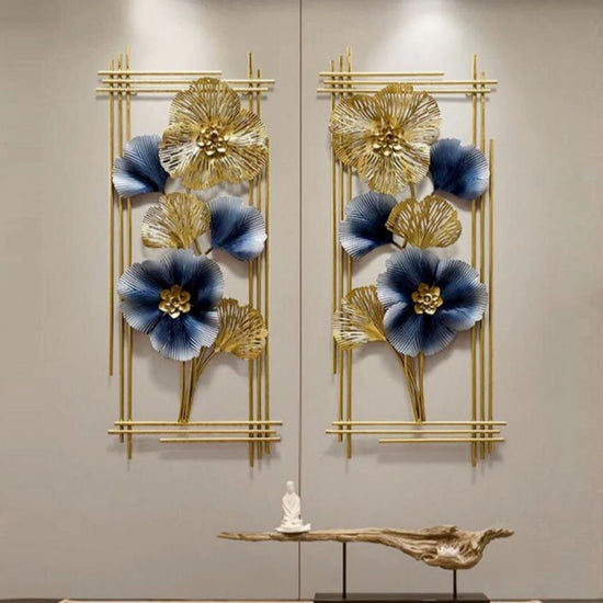 Split Panel Floral Wall Accent for Bed Room and Living Room. Metal Wall Decor by Hansart Abstract wall art Total Wall Coverage Area: 14 x 34 Inches Each Made of Premium-Quality Iron Metal Anti-rust powder coating used Hanging Mechanism included Perfect for your living room, bedroom, hall, office reception, guest room, and hotel reception The product is packed by professionals for safe delivery Designed to make your home look complete "Hansart Made In India because India itself is an art".