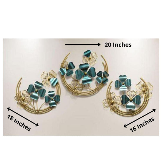 3 Clover Flower Metal Wall Art For Living Room (20, 18, 16 Inches Dia.)-Home Decoration-Hansart-abstract metal wall art-Made of Premium-Quality Iron Metal-Perfect for your living room, bedroom, hall, office reception, guest room, and hotel reception-The product is packed by professionals for safe delivery Designed to make your home look complete-"Hansart Made In India because India itself is an art".