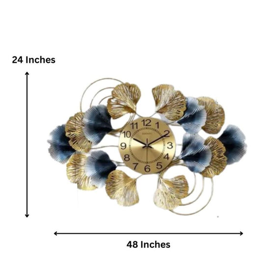 Metal Wall Clock by Hansart Total Wall Coverage Area: 48 x 24 Inches Expertly crafted by artisans in Jodhpur, India Made of Wrought Iron Metal It feature an anti-rust powder coating for a long-lasting finish Finished with a spray paint and lacquer for a smooth and polished look Perfect for your living room, bedroom, hall, office reception, guest room, and hotel reception The product is packed by professionals for safe delivery Designed to make your home look complete