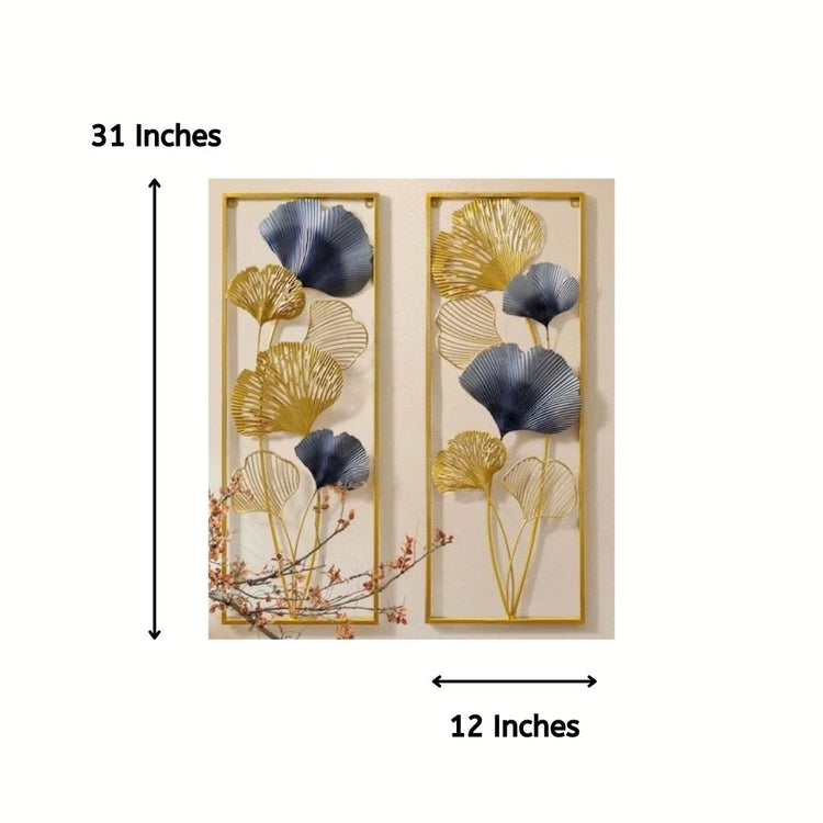 Vertical Golden Spilt Panel Frame Metal Wall Art (12 x 31 Inches)-abstract wall art-Hansart-abstract metal wall art-Made of Premium-Quality Iron Metal-Perfect for your living room, bedroom, hall, office reception, guest room, and hotel reception-The product is packed by professionals for safe delivery Designed to make your home look complete-"Hansart Made In India because India itself is an art".