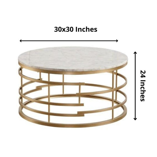 Designer Round White Marble Top for Living Room-Hansart, Tables, Designer Tables by Hans Art Specifications: Top: 30 x 30 Inches, Height: 24 Inches Marble Top Table and Metal body base (Rust Free) Premium Quality Metal Construction Hand Crafted Tables Best for your living room, drawing room, guest room, hall and reception The product is packed by professionals for safe delivery Designed to make your home look complete "Hansart Made In India"