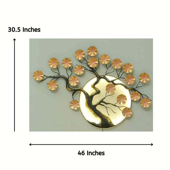 Sun Moon Tree Wall Décor (46 x 30.5 Inches)-Home Decoration-Metal Wall Tree by Hansart Made of Premium-Quality Iron Metal Perfect for your living room, bedroom, hall, office reception, guest room, and hotel reception The product is packed by professionals for safe delivery Designed to make your home look complete "Hansart Made In India because India itself is an art".