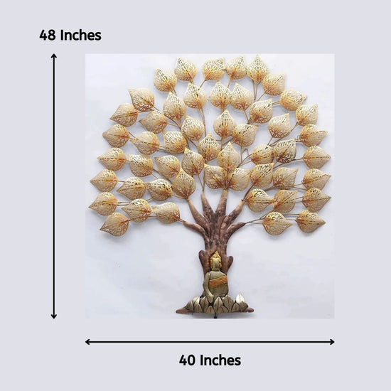 Hansart Special Buddha Tree With Backlit Wall Art (40 x 48 Inches)-Home Decoration-Metal Wall Tree by Hansart Made of Premium-Quality Iron Metal Perfect for your living room, bedroom, hall, office reception, guest room, and hotel reception The product is packed by professionals for safe delivery Designed to make your home look complete "Hansart Made In India because India itself is an art".