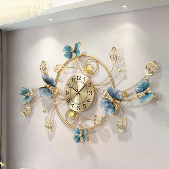 Metal Wall Decor by Hansart Metal Wall Clock Total Wall Coverage Area: 48 x 24 Inches Made of Premium-Quality Iron Metal Anti-rust powder coating used Hanging Mechanism included Perfect for your living room, bedroom, hall, office reception, guest room, and hotel reception The product is packed by professionals for safe delivery Designed to make your home look complete "Hansart Made In India because India itself is an art".