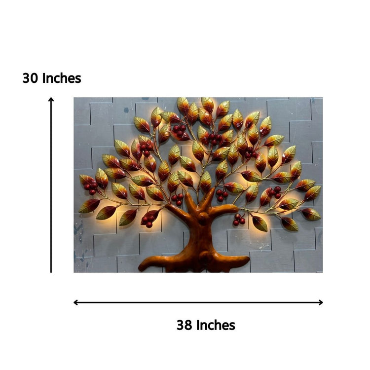 Designer Big Cherry Tree Metal Wall Art for Dining Hall and Restaurants (38x30 Inches)-Home Decoration-Metal Wall Tree by Hansart Made of Premium-Quality Iron Metal Perfect for your living room, bedroom, hall, office reception, guest room, and hotel reception The product is packed by professionals for safe delivery Designed to make your home look complete "Hansart Made In India because India itself is an art".