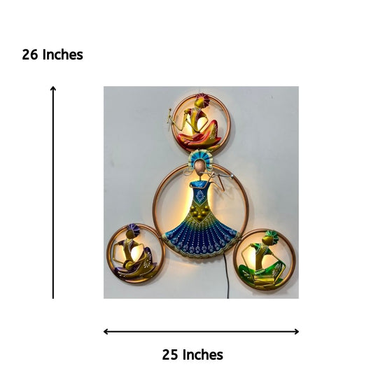 4 Circle Doll Designer Wall Art for Bed Room (25x26 Inches)-Naren Impex-Hans Art-Metallic Traditional Wall Decor by Hansart-Made of Premium-Quality Iron Metal Perfect for your living room, bedroom, hall, office reception, guest room, and hotel reception-The product is packed by professionals for safe delivery-Designed to make your home look complete-"Hansart Made In India because India itself is an art".