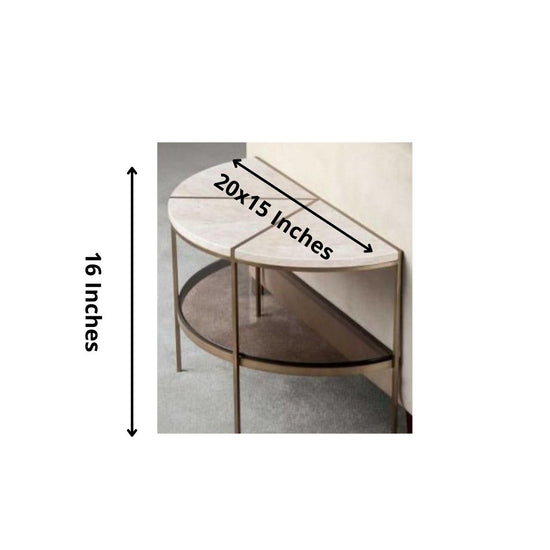 Semi Metal Framed Side Table for Living Room-Hansart, Tables, Designer Tables by Hans Art Specifications: Top: 20 x 15 Inches, Height: 16 Inches Metal body base (Rust Free) Premium Quality Metal Construction Hand Crafted Tables Best for your living room, drawing room, guest room, hall and reception The product is packed by professionals for safe delivery Designed to make your home look complete "Hansart Made In India"