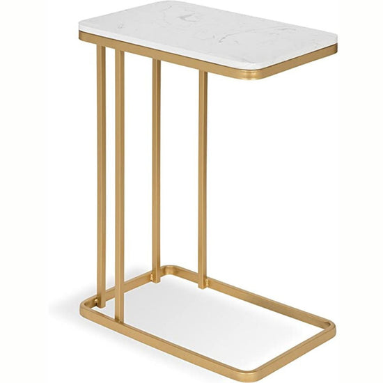 Single Metallic Framed Square Designer Side Table-Hansart, Tables, Designer Tables by Hans Art Specifications: Top: 16x8 Inches, Height: 20 Inches Marble Top Table and Metal body base (Rust Free) Premium Quality Metal Construction Hand Crafted Tables Best for your living room, drawing room, guest room, hall and reception The product is packed by professionals for safe delivery Designed to make your home look complete "Hansart Made In India"