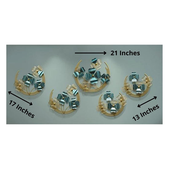 5 Clover Flower Metal Wall Art For Living Room (21, 17, 13 Inches Dia.)-Home Decoration-Hansart-abstract metal wall art-Made of Premium-Quality Iron Metal-Perfect for your living room, bedroom, hall, office reception, guest room, and hotel reception-The product is packed by professionals for safe delivery Designed to make your home look complete-"Hansart Made In India because India itself is an art".