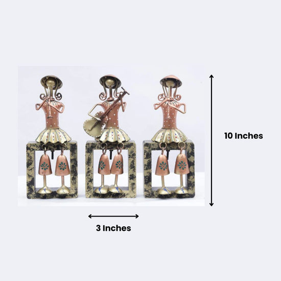 Table Decor By Hans Art Set of 3 Size: 3 x 10 Inches Expertly crafted by artisans in Jodhpur, India Made of Wrought Iron Metal It feature an anti-rust powder coating for a long-lasting finish Hanging Mechanism included Finished with a spray paint and lacquer for a smooth and polished look Perfect for your living room, bedroom, hall, office reception, guest room, and hotel reception The product is packed by professionals for safe delivery Designed to make your home look complete