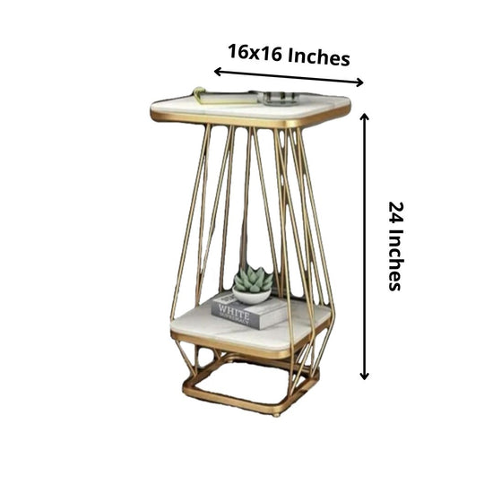 White Marble Metal Table for Living Room-Hansart, Tables, Designer Tables by Hans Art Specifications: Top: 16 x 16 Inches, Height: 24 Inches Marble Top Table and Metal body base (Rust Free) Premium Quality Metal Construction Hand Crafted Tables Best for your living room, drawing room, guest room, hall and reception The product is packed by professionals for safe delivery Designed to make your home look complete "Hansart Made In India"
