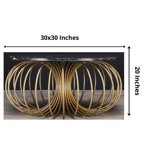 Round Decorative Metal Framed Centre Table for Living Room-Hansart, Tables, Designer Tables by Hans Art Specifications: Top: 30 x 30 Inches, Height: 20 Inches The top of the product is made of laminate material on MDF. Metal body base (Rust Free) Premium Quality Metal Construction Hand Crafted Tables Best for your living room, drawing room, guest room, hall and reception The product is packed by professionals for safe delivery Designed to make your home look complete "Hansart Made In India"