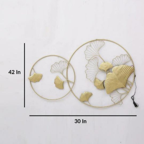 Golden Ring Zingo Leaf Wall Décor For Living Room, Bed Room (30 x 42 Inches)-Home Decoration-Hansart-abstract metal wall art-Made of Premium-Quality Iron Metal-Perfect for your living room, bedroom, hall, office reception, guest room, and hotel reception-The product is packed by professionals for safe delivery Designed to make your home look complete-"Hansart Made In India because India itself is an art".