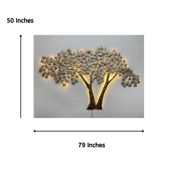 Metallic Spring Tree Wall Art for Guest Room (79x50 Inches)-Home Decoration-Metal Wall Tree by Hansart Made of Premium-Quality Iron Metal Perfect for your living room, bedroom, hall, office reception, guest room, and hotel reception The product is packed by professionals for safe delivery Designed to make your home look complete "Hansart Made In India because India itself is an art".