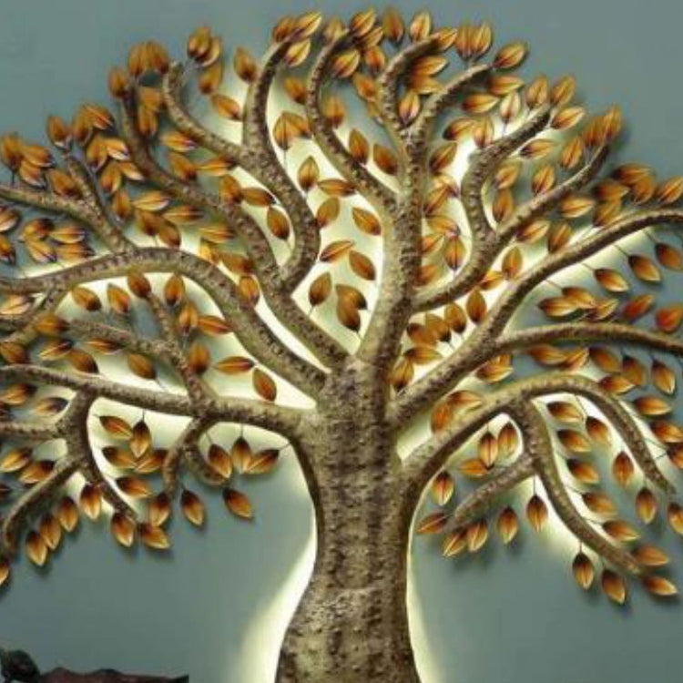 Master Tree Premium Wall Décor With LED Lights (60 x 60 Inches)-Home Decoration-Metal Wall Tree by Hansart Made of Premium-Quality Iron Metal Perfect for your living room, bedroom, hall, office reception, guest room, and hotel reception The product is packed by professionals for safe delivery Designed to make your home look complete "Hansart Made In India because India itself is an art".