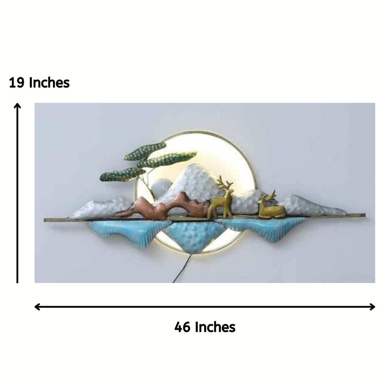 Moon Rock Nature Wall Art For Living Room (46 x 19 Inches)-Home Decoration-Hansart-Wildlife Metal Wall Decor by Hansart-Made of Premium-Quality Iron Metal-Perfect for your living room, bedroom, hall, office reception, guest room, and hotel reception-The product is packed by professionals for safe delivery-Designed to make your home look complete-"Hansart Made In India because India itself is an art".