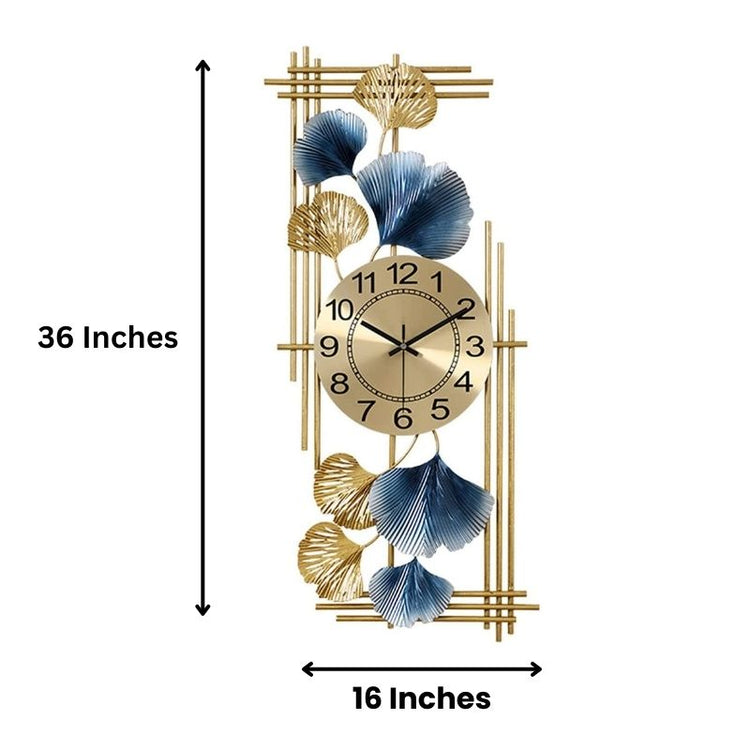 Metal Wall Clock by Hansart Total Wall Coverage Area: 16 x 36 Inches Expertly crafted by artisans in Jodhpur, India Made of Wrought Iron Metal It feature an anti-rust powder coating for a long-lasting finish Finished with a spray paint and lacquer for a smooth and polished look Perfect for your living room, bedroom, hall, office reception, guest room, and hotel reception The product is packed by professionals for safe delivery Designed to make your home look complete