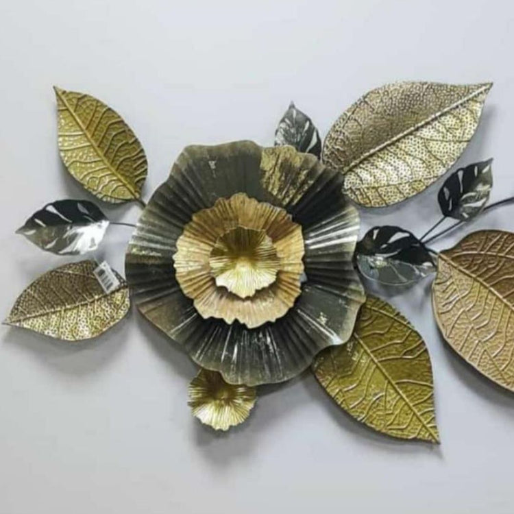 Metallic Black Golden Rose Décor Art For Living Room (40 x 22 Inches)-Home Decoration-Hansart-Metallic Nature Wall Decor by Hansart-Made of Premium-Quality Iron Metal Perfect for your living room, bedroom, hall, office reception, guest room, and hotel reception-The product is packed by professionals for safe delivery-Designed to make your home look complete-"Hansart Made In India because India itself is an art".