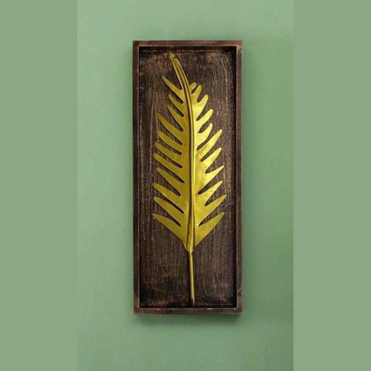 Tally Metallic Leaf Art on MDF Board (20 x 8 Inches)-Home Decoration-Metal Wall Decor by Hansart Made of Premium-Quality Iron Metal Perfect for your living room, bedroom, hall, office reception, guest room, and hotel reception The product is packed by professionals for safe delivery Designed to make your home look complete "Hansart Made In India because India itself is an art".