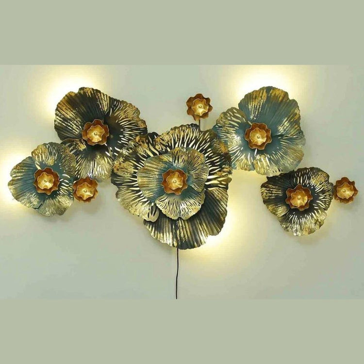 Glossy Grey Flowery Metal Wall Art (47 x 24 Inches)-Home Decoration-Hansart-abstract metal wall art-Made of Premium-Quality Iron Metal-Perfect for your living room, bedroom, hall, office reception, guest room, and hotel reception-The product is packed by professionals for safe delivery Designed to make your home look complete-"Hansart Made In India because India itself is an art".