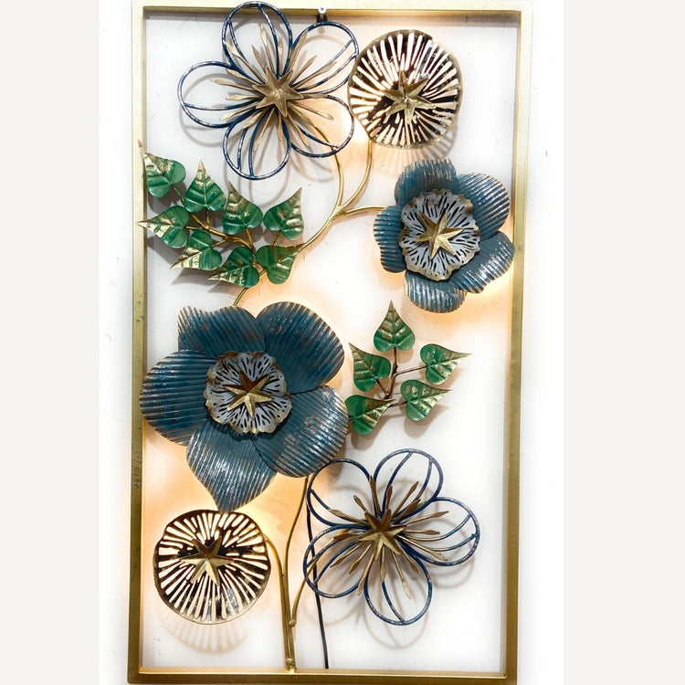 Elegant Flowers Framed Metal Wall Art for Bed Room (20x35 Inches)-Home Decoration-Hansart-Metallic Nature Wall Decor by Hansart-Made of Premium-Quality Iron Metal Perfect for your living room, bedroom, hall, office reception, guest room, and hotel reception-The product is packed by professionals for safe delivery-Designed to make your home look complete-"Hansart Made In India because India itself is an art".