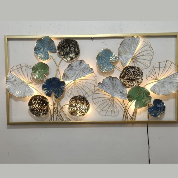 Water Lily Framed Wall Art For Living Room (52x27 Inches)-Home Decoration-Hansart-abstract metal wall art-Made of Premium-Quality Iron Metal-Perfect for your living room, bedroom, hall, office reception, guest room, and hotel reception-The product is packed by professionals for safe delivery Designed to make your home look complete-"Hansart Made In India because India itself is an art".