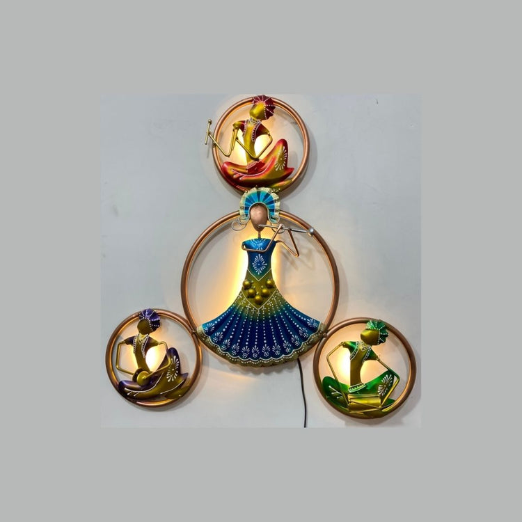 4 Circle Doll Designer Wall Art for Bed Room (25x26 Inches)-Naren Impex-Hans Art-Metallic Traditional Wall Decor by Hansart-Made of Premium-Quality Iron Metal Perfect for your living room, bedroom, hall, office reception, guest room, and hotel reception-The product is packed by professionals for safe delivery-Designed to make your home look complete-"Hansart Made In India because India itself is an art".