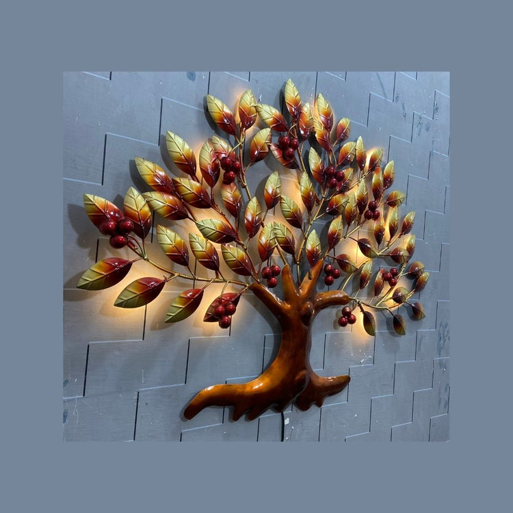 Designer Big Cherry Tree Metal Wall Art for Dining Hall and Restaurants (38x30 Inches)-Home Decoration-Metal Wall Tree by Hansart Made of Premium-Quality Iron Metal Perfect for your living room, bedroom, hall, office reception, guest room, and hotel reception The product is packed by professionals for safe delivery Designed to make your home look complete "Hansart Made In India because India itself is an art".