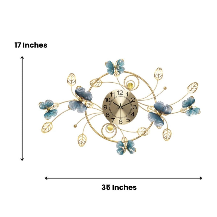 Metal Wall Decor by Hansart Metal Wall Clock Total Wall Coverage Area: 48 x 24 Inches Made of Premium-Quality Iron Metal Anti-rust powder coating used Hanging Mechanism included Perfect for your living room, bedroom, hall, office reception, guest room, and hotel reception The product is packed by professionals for safe delivery Designed to make your home look complete "Hansart Made In India because India itself is an art".