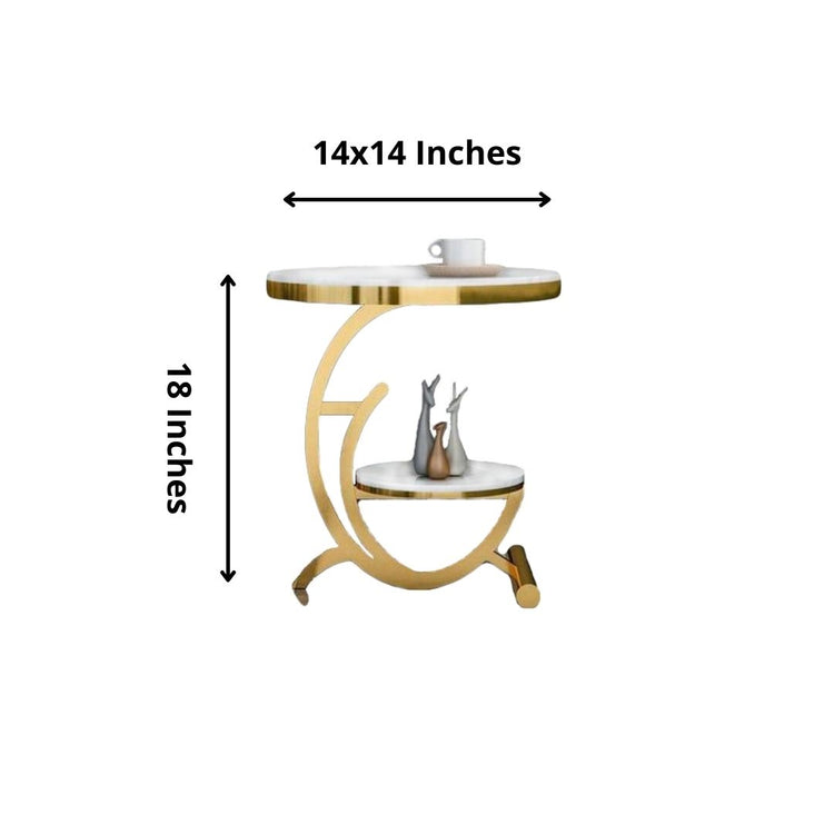 Classic Golden Metal Framed Side Table-Hansart, Tables, Designer Tables by Hans Art Specifications: Top: 14 x 14 Inches, Height: 18 Inches Metal body base (Rust Free) Premium Quality Metal Construction Hand Crafted Tables Best for your living room, drawing room, guest room, hall and reception The product is packed by professionals for safe delivery Designed to make your home look complete "Hansart Made In India"