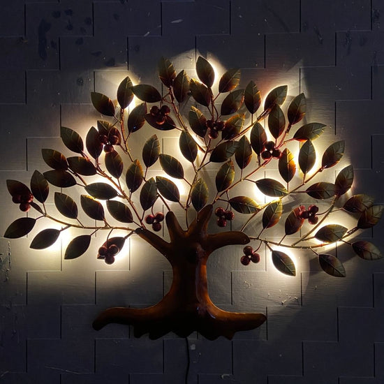 Designer Big Cherry Tree Metal Wall Art for Dining Hall and Restaurants (38x30 Inches)-Home Decoration-Metal Wall Tree by Hansart Made of Premium-Quality Iron Metal Perfect for your living room, bedroom, hall, office reception, guest room, and hotel reception The product is packed by professionals for safe delivery Designed to make your home look complete "Hansart Made In India because India itself is an art".