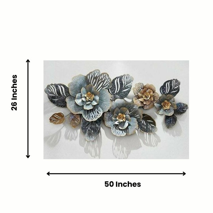 This Elegant Floral Metal Wall Art is expertly crafted using premium-quality iron metal and is a great way to decorate your living room. The 50 x 26 inches size and timeless floral design makes this wall art the perfect statement piece for any interior. Add a touch of elegance to your living room with this metal wall art! Featuring a beautiful floral design with anti-rust powder coating, it&