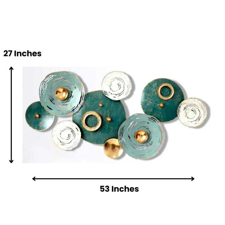 Elegant Round Metal Wall Accent for Living Room and Hall. Metal Wall Decor by Hansart Abstract wall art Total Wall Coverage Area: 53 x 27 Inches Made of Premium-Quality Iron Metal Anti-rust powder coating used Hanging Mechanism included Perfect for your living room, bedroom, hall, office reception, guest room, and hotel reception The product is packed by professionals for safe delivery Designed to make your home look complete "Hansart Made In India because India itself is an art".