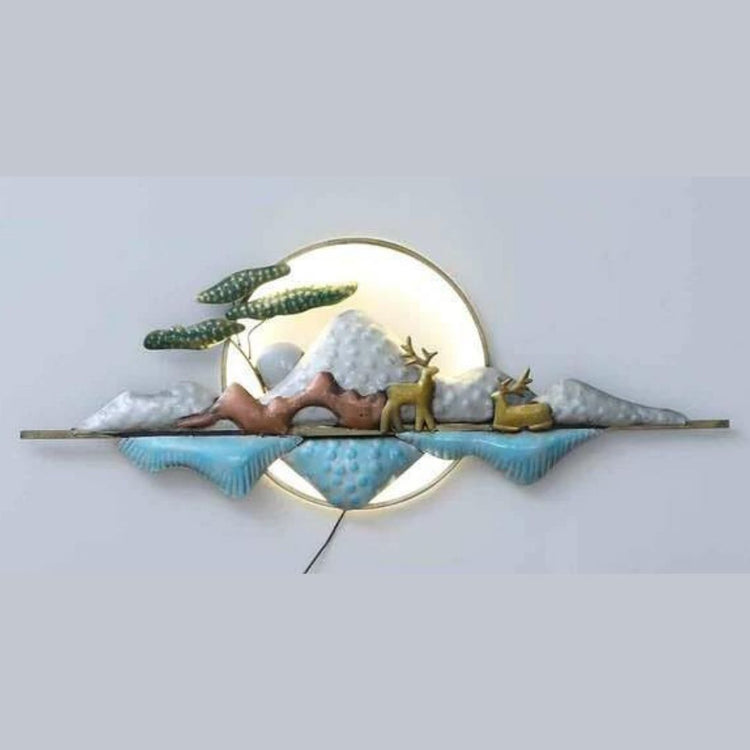 Moon Rock Nature Wall Art For Living Room (46 x 19 Inches)-Home Decoration-Hansart-Wildlife Metal Wall Decor by Hansart-Made of Premium-Quality Iron Metal-Perfect for your living room, bedroom, hall, office reception, guest room, and hotel reception-The product is packed by professionals for safe delivery-Designed to make your home look complete-"Hansart Made In India because India itself is an art".