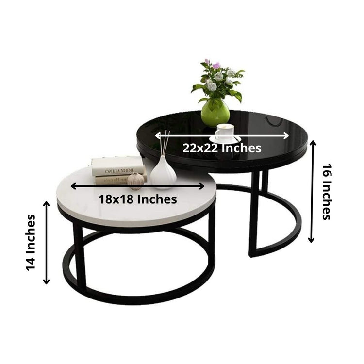 Black N White Modern Metal Frame Table for Guest Room-Hansart, Tables, Designer Tables by Hans Art Specifications: Large- Top: 22 x 22 Inches, Height: 16 Inches Small- Top: 18 x 18 Inches, Height: 14 Inches The top of the product is made of laminate material on MDF. Metal body base (Rust Free) Premium Quality Metal Construction Hand Crafted Tables Best for your living room, drawing room, guest room, hall and reception The product is packed by professionals for safe delivery Designed to make your home look c