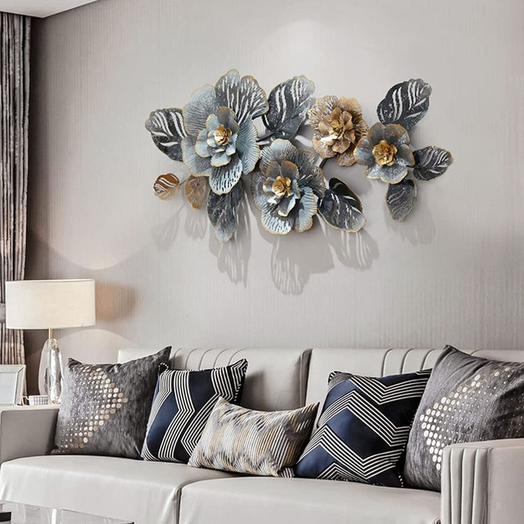 This Elegant Floral Metal Wall Art is expertly crafted using premium-quality iron metal and is a great way to decorate your living room. The 50 x 26 inches size and timeless floral design makes this wall art the perfect statement piece for any interior. Add a touch of elegance to your living room with this metal wall art! Featuring a beautiful floral design with anti-rust powder coating, it&
