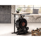 Vintage Locomotive-Themed Bar Table with Glass Holder & Storage