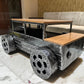 Hansart Special Vintage Car-Inspired Bar Table with Industrial Metal Frame