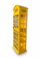 Antique Yellow Telephone Booth Bar Cabinet & Wine Holder