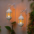 Vintage Hanging Moroccan Lanterns - White Metal Candle Holders (Set of 2)-Hansart-Hansart, Enhance your home decor with these elegant Vintage Hanging Moroccan Lanterns. Featuring an intricately carved white metal frame and embossed glass panels, these lanterns bring a touch of exotic charm and ambient lighting to any space. Perfect for holding tea light or LED candles, they are ideal for hanging indoors or outdoors, creating a warm and inviting atmosphere for weddings, parties, or everyday decor. Exquisite 