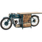 Vintage Triumph Motorcycle Console Table with Storage, Teal Finish