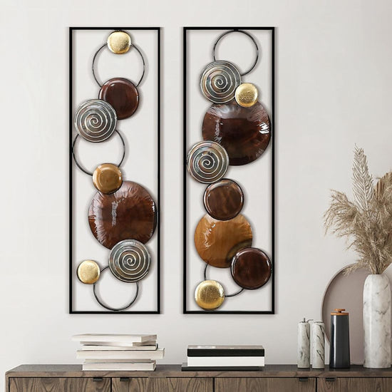 Unity In Circles Vertical Frames Metal Wall Art (12 x 36 Inches)