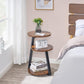 Industrial Vintage Display Shelf with Wood Finish and Metal Frame Side Table-Hansart, Tables, Enhance your home decor with this stylish and functional 3-Tier Round Plant Stand. Crafted with a rustic wood finish and a sturdy black metal frame, this industrial-inspired display shelf blends vintage charm with modern elegance. Standing at 60 cm (23.62 inches) tall, this multi-functional stand is perfect for showcasing plants, books, decorative items, or even as a compact side table. 
