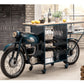 Vintage Motorcycle Bar Cabinet with Storage & Wine Rack - 89 Inches
