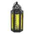 Vintage Moroccan Style Black Lantern with Yellow Glass Panels-Hansart-Hansart, Add a touch of exotic elegance to your home décor with this beautifully crafted Moroccan-style lantern. Featuring intricate cut-out patterns on a sturdy metal frame and vibrant yellow embossed glass panels, this lantern casts a warm, inviting glow when lit. Standing 11.5 inches tall, it’s perfect for tabletop centerpieces, hanging displays, or as a charming accent in both indoor and outdoor settings. Whether used with candles or 