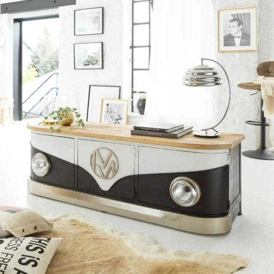 Decorative console table with vintage design in a room setting