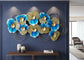 52 Inches Large Blue Gold Metal Floral Wall Art 3D Luxury Decor