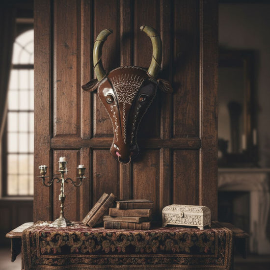 Rustic Bull Head Mask Metal Wall Decor