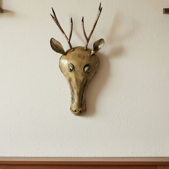 Metallic Deer Head Wall Art Decor